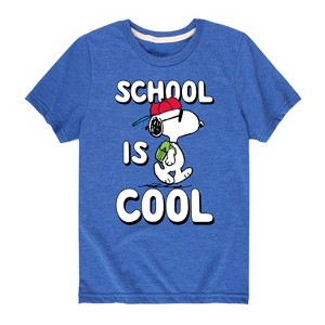 Boys' - Peanuts - School Is Cool Short Sleeve Graphic T-Shirt - 1 of 4