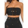 Slickblue Women's Front Eyelet Buckle Belt Crop Top & Maxi Skirt Set, Sleeveless, Taupe/Black, Size S-L - 4 of 4