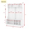 Modern Hallway Hall Tree with Metal Hooks and Storage Space, Multi-Functional Entryway Coat Rack with Shoe Cubbies - 2 of 4