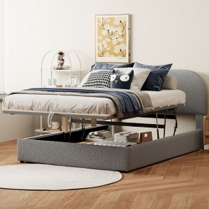 Teddy Fleece Full? Size Upholstered Platform Bed with Hydraulic Storage System - 1 of 4