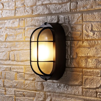 Elora Black Metal Outdoor Wall Sconce Set of 2