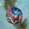 Majestic Winter World Gnome Camper Ceramic Christmas Ornament, Luminescent Forest and Starry Night| OrnamentallyYou - 4 of 4