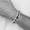 Black Bow Jewelry Mens 14mm Stainless Steel & Black Carbon Fiber Link Bracelet, 8.75 In - 4 of 4