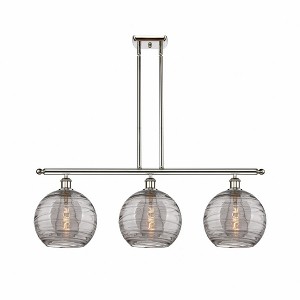 Athens Deco Swirl - 3 Light Stem Hung Island In Industrial Style-12.13 Inches Tall and 36.5 Inches Wide - 1 of 1