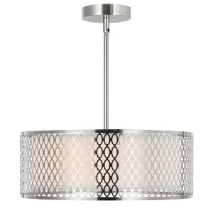 CWI Lighting Mikayla 3 Light Drum Shade Chandelier With Satin Nickel Finish - 1 of 4