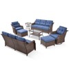 Gymojoy Outdoor Sofa Table with Swivel Chairs Gilder Chairs Patio Funiture Set - 3 of 4