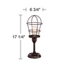 Franklin Iron Works Modern Industrial Desk Table Lamp 17 1/4" High Bronze Wire Cage Edison Bulb for Bedroom Bedside Office - 4 of 4