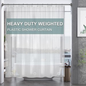 Aoibox Clear Shower Curtain Liner, Heavy Duty Plastic Waterproof with Weighted Bottom and Rustproof Grommet Holes for Bathroom - 1 of 4
