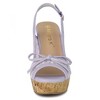 Allegra K Women's Casual Wood Platform Heels Bow Lace Wedge Sandals - 2 of 4