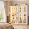 Aheaplus 67" Display Cabinet with Glass Doors, 5-Tier Tall Bookcase with Storage Shelves and LED Lights - 2 of 4