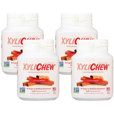 Xylichew Cinnamon Soft Chewing Gum - Case of 4/60 ct