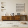 LOVSON 63" Mid-Century Modern Expandable TV Stand for TVs Up to 75" - Stylish Media Console Cabinet with Storage & Adjustable Panels,for Living Room - 4 of 4
