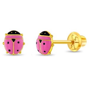 Girls' Colorful Ladybug Screw Back 14k Gold Earrings - In Season Jewelry - 1 of 4
