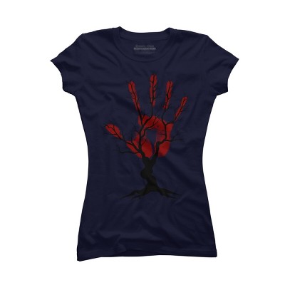 Junior's Design By Humans Halloween Tree By aisenArt T-Shirt