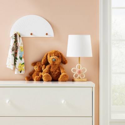 White and Natural Arched Wood Wall Hook Rail