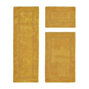 Lux Premium 100% Cotton  Ultra-Soft Tufted Solid Reversible 3 Piece Bath Rug Set, Water-Absorbent, Durable, Machine Washable Bathroom Rug - 1 of 4
