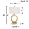 360 Lighting Lauren Modern Table Lamps Set of 2 with White Risers 28 1/2" Tall Gold USB Charging Port White Rectangular Shade for Bedroom Living Room - 4 of 4