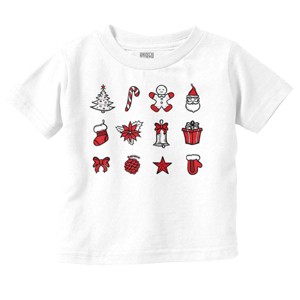 Classic Christmas Holiday Ornaments Toddler Baby Graphic T Shirt Brisco Brands - 1 of 4