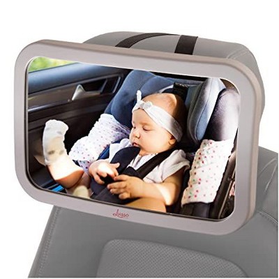 Lusso Gear 11.5" Baby Backseat Car Mirror for Rear Facing Car Seats, Extra Wide, Stable and Shatterproof, Grey