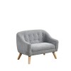 INFURNIC Sofas Kids Sofa with Tufted Back and Wooden Legs for Living Room or Playroom, Gray, 18.5"*28.5"*21.5" - 4 of 4