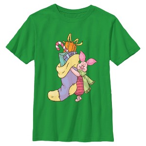 Boys Winnie the Pooh Piglet Christmas Gifts T Shirt - 1 of 4
