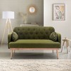 Comfy Upholstered Modern Velvet Loveseat Sofa for Living Bedroom Leisure Areas - 2 of 4