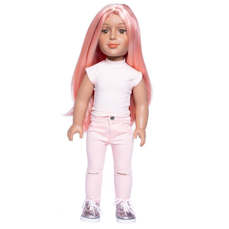 I&#39;M A GIRLY Light Pink Skinny Jeans for 18&#34; Fashion Doll, 4 of 5