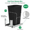 Pull-Out Trash Can with Full Extension Slides, Under Mount Waste Container, for Under Kitchen Cabinets - 3 of 4