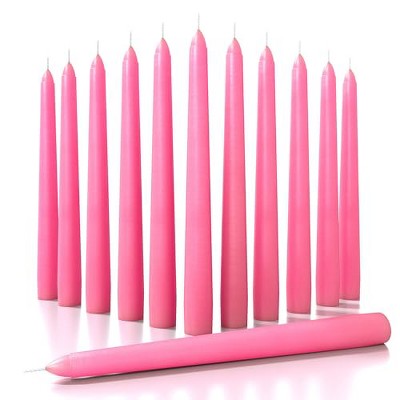 8 Inch Taper Candles Set of 12 - Dripless Long Burning Fragrance-Free Tall Tapers