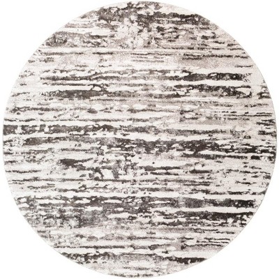 Mark & Day Carvell 7'10" Round Woven Indoor Area Rugs Medium Gray: Modern Polypropylene, Stain-Resistant, Pet Friendly