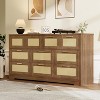 Rattan 10 Drawer Dresser, 59'' Wide Farmhouse Chest of Drawers with Anti-Tipping Device, Closet Dresser Storage Organizer for Home Office - 2 of 4