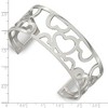 Black Bow Jewelry Stainless Steel Hearts Cuff Bangle Bracelet, 7 Inch - 4 of 4