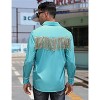 Clearlove Men’s Western Slim Fit Denim Shirt with Long Sleeves, Fringe Detailing, and Rose Embroidery - 4 of 4