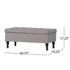 CAVINAS Tufted Storage Ottoman Bench, Rectangle Ottoman with Plush Tufted Padded Top and Dark Wooden Legs for Bedroom, Living Room - 3 of 4