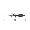 Possini Euro Design 60" Defender Modern Indoor Outdoor Ceiling Fan 8 Blade LED Light Remote Control Brushed Nickel Motor Bedroom Patio Damp Rated - 4 of 4