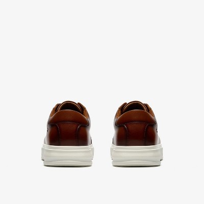 Clarks Mens Goswell Tie Tan Leather Shoes 8 Medium — фото 6