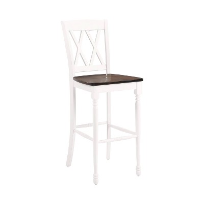 Shelby 47.5" White Wood Double X Bar Stool Set