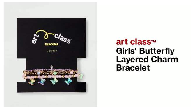 Girls&#39; Butterfly Layered Charm Bracelet - art class&#8482;, 2 of 5, play video