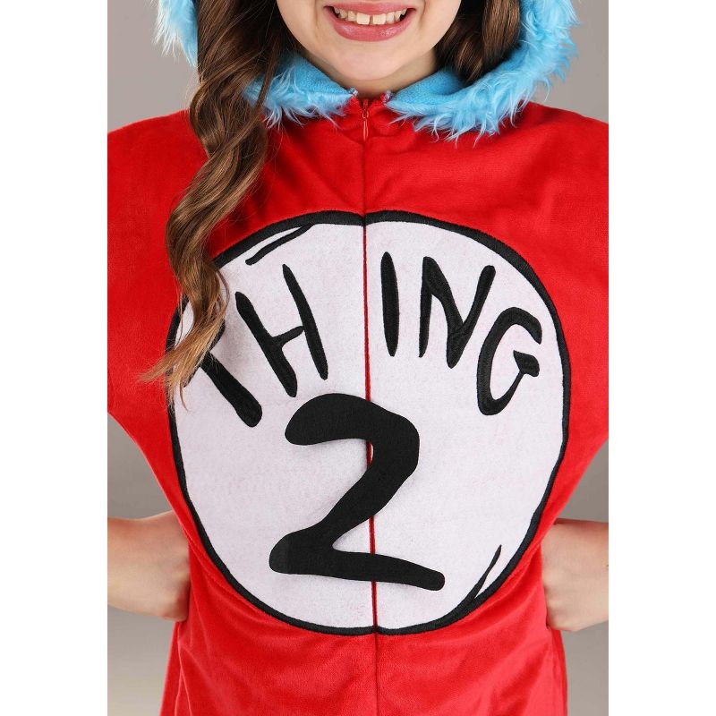 HalloweenCostumes.com Small/Medium   Dr. Seuss Thing 1 and Thing 2 Jumpsuit Costume Kids., Black/White/Red, 2 of 7