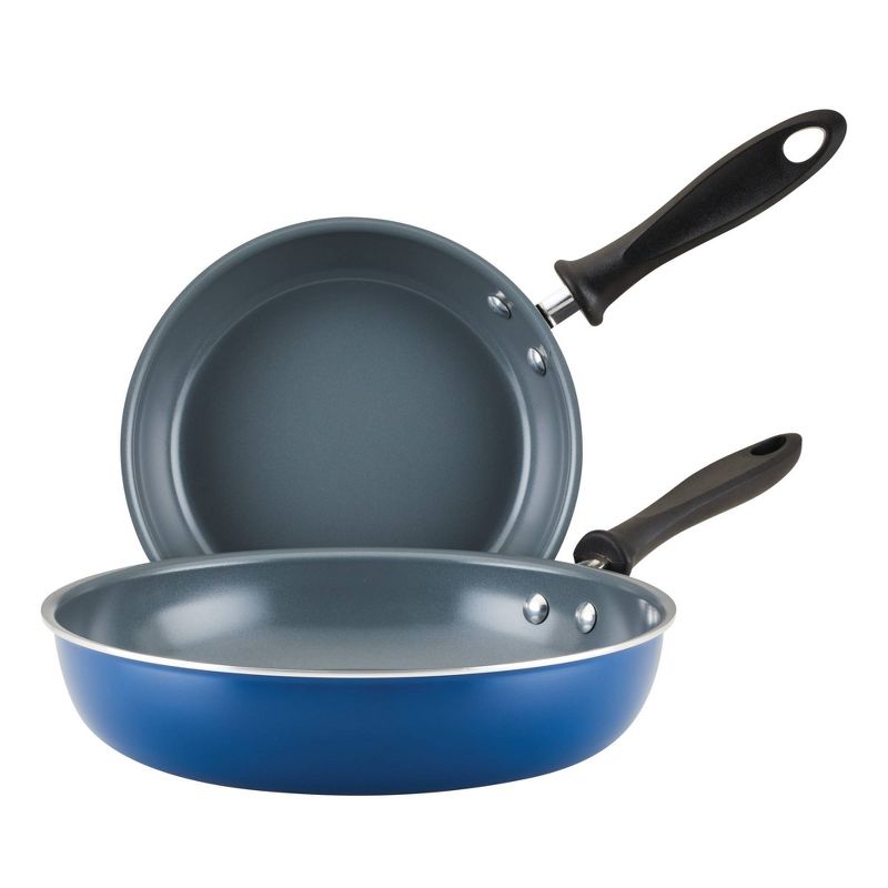 Farberware Reliance Pro 9&#34;, 11&#34; Nonstick Ceramic Twin Pack Skillets Teal/Gray, 1 of 10