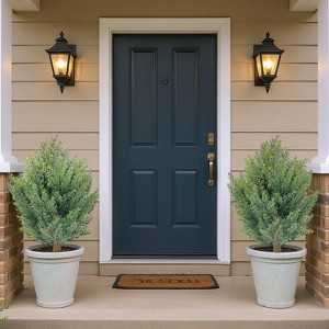 GAOMON 30" Artificial Cypress Topiary Ball Trees with Ground Spike, Set of 2 Artificial Shrubs Bushes Fake Evergreen Plants - 1 of 4