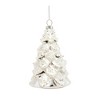 White Frosted Pine Tree Ornament (Set Of 6)– Glass – 5 and 5.75 Inch Christmas Decor – By Melrose - 3 of 4