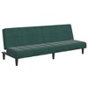 vidaXL Sofa Bed Dark Green Velvet, Wood, Foam, Plastic 2-Seater Foldable - 3 of 4
