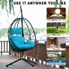 Okak Stylish Patio Swing Chair with Stand,Durable Hammock Swing Chair with Cushion,Outdoor Hanging Swing Chair for Porch,Backyard,Garden,Light Blue - 4 of 4