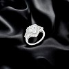Slickblue Gorgeous Women's Heart Halo Engagement Ring, 3.15 Carat CZ, Rhodium Plated, Perfect for Weddings, Size 5-10 - 2 of 4