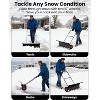 Heavy-Duty Steel Snow Plow, 5-Height Adjustable Handle & All-Terrain Wheels, Adjustable Angle Blade, on Driveways, Sidewalks, and Yards - 2 of 4