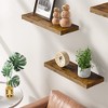 Vtec Trading 3-Pack Rustic Brown Wood Floating Shelves - 2 of 3