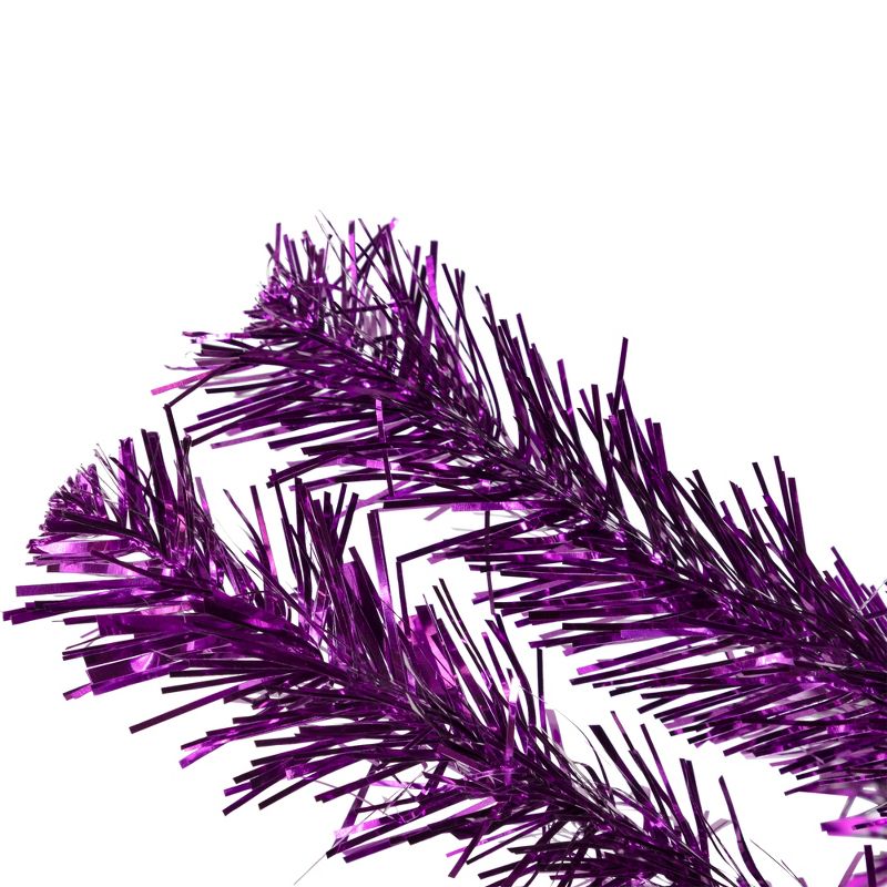 Northlight 4' Purple Artificial Tinsel Christmas Tree, Unlit, 5 of 8
