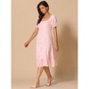 INSPIRE CHIC Women's Summer Square Neck Short Puff Sleeve High Waist Flowy A Line Midi Dress - 4 of 4