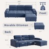 GDFStudio Isolde 105'' Modern L-Shaped Upholstered 4-Seater Sofa with 1 Storage Ottoman and Adjustable Backrest - 3 of 4